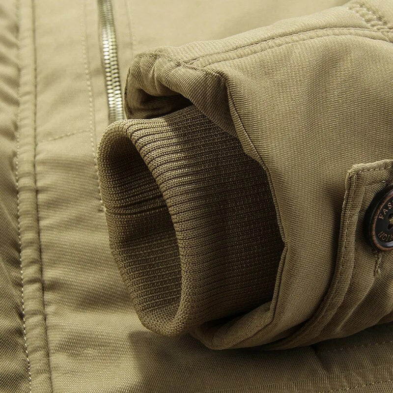 Men's thermal winter parka with multiple pockets