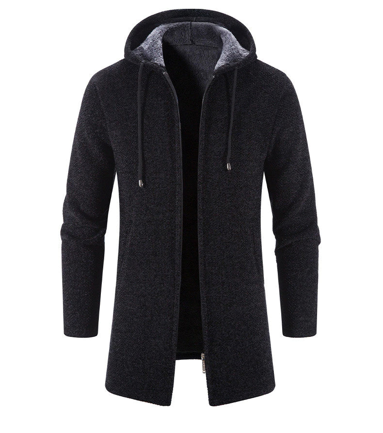 Long Hooded Jacket for Men | Zip-Up Outerwear