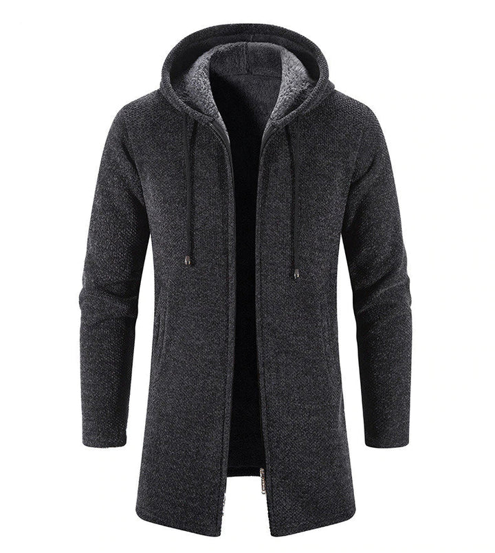 Long Hooded Jacket for Men | Zip-Up Outerwear