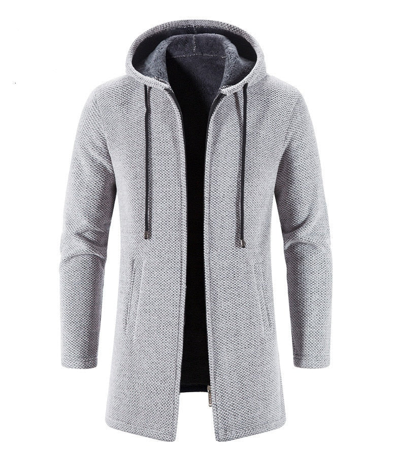Long Hooded Jacket for Men | Zip-Up Outerwear