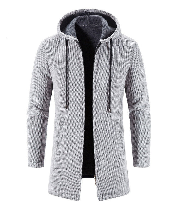 Long Hooded Jacket for Men | Zip-Up Outerwear