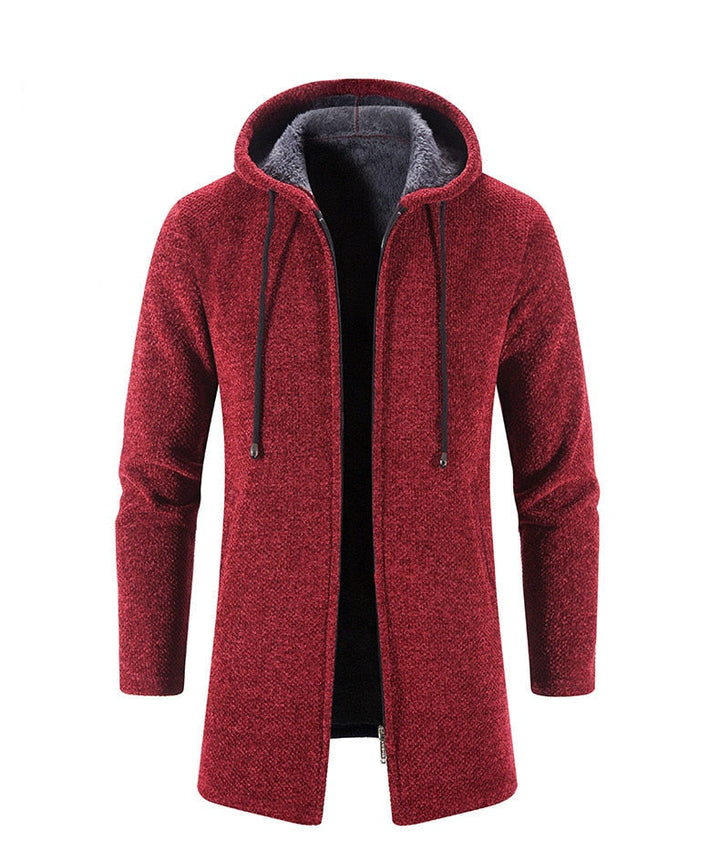 Long Hooded Jacket for Men | Zip-Up Outerwear