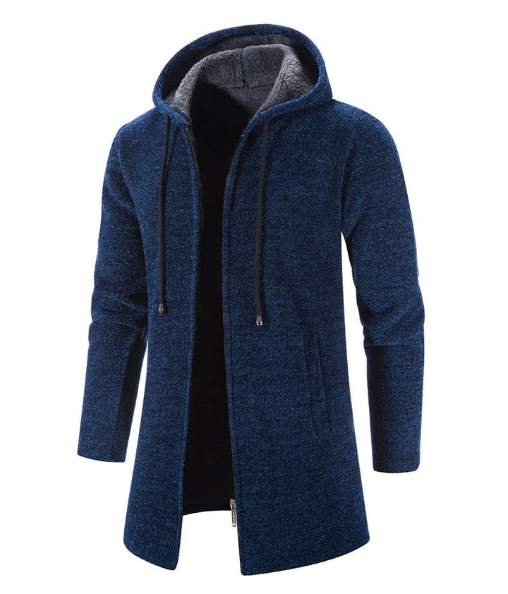 Long Hooded Jacket for Men | Zip-Up Outerwear