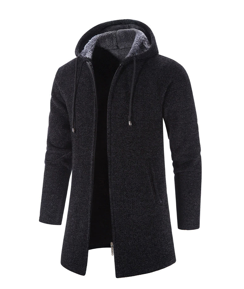Long Hooded Jacket for Men | Zip-Up Outerwear