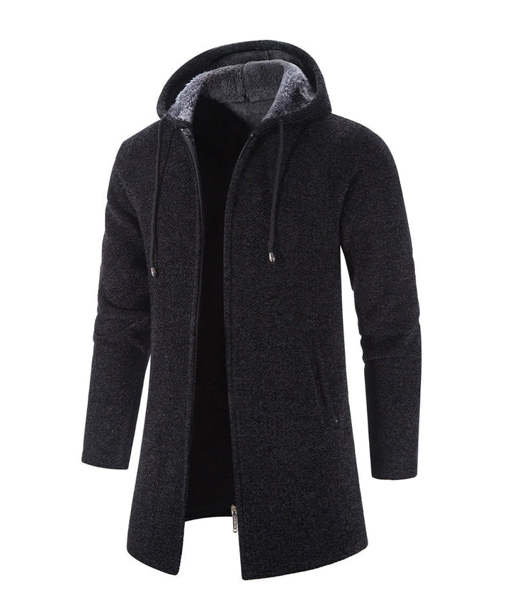 Long Hooded Jacket for Men | Zip-Up Outerwear