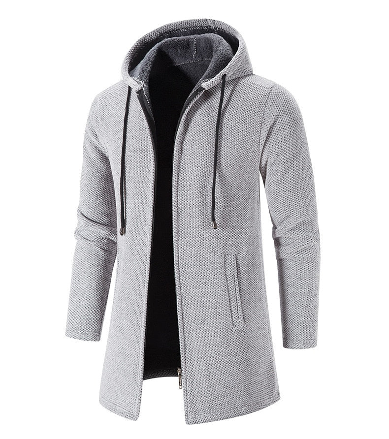 Long Hooded Jacket for Men | Zip-Up Outerwear