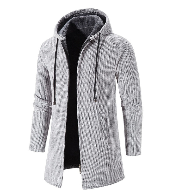 Long Hooded Jacket for Men | Zip-Up Outerwear