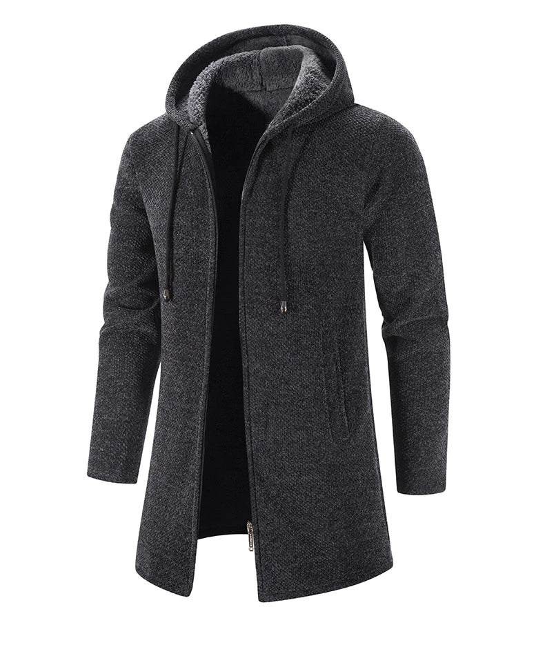 Long Hooded Jacket for Men | Zip-Up Outerwear