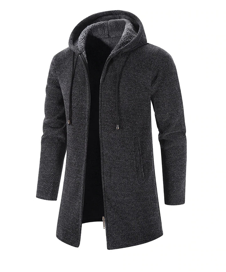 Long Hooded Jacket for Men | Zip-Up Outerwear
