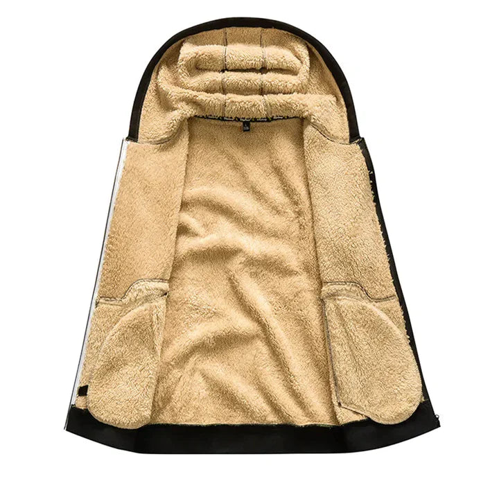 Winter Jacket with Hood and Fleece Lining for Men