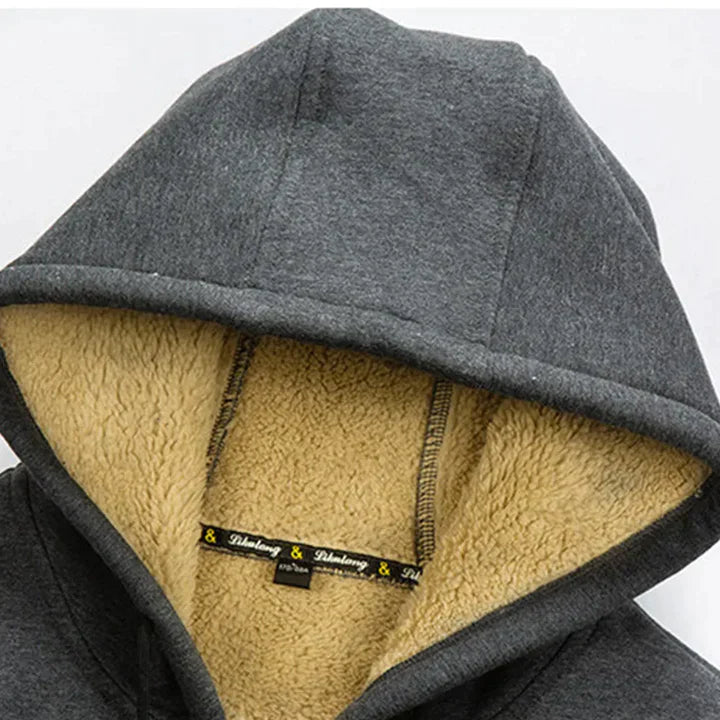 Winter Jacket with Hood and Fleece Lining for Men