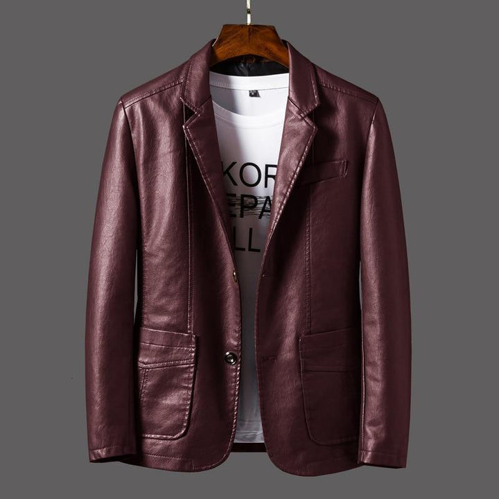 Black Leather Blazer for Men