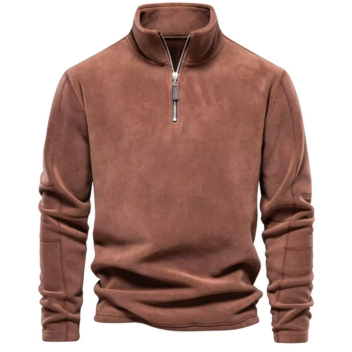 Warm Fleece Quarter-Zip Pullover for Men