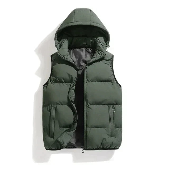 Puffer Vest with Hood for Men