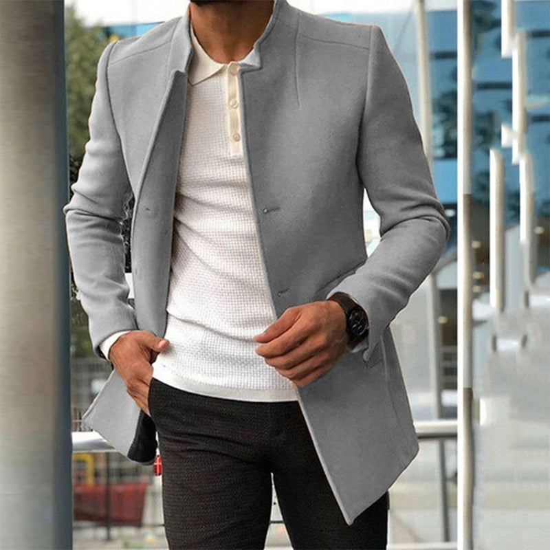 Elegant Stand Collar Jacket for Men