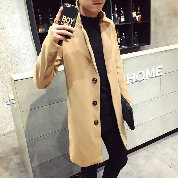 Classic Stand-Collar Coat for Men