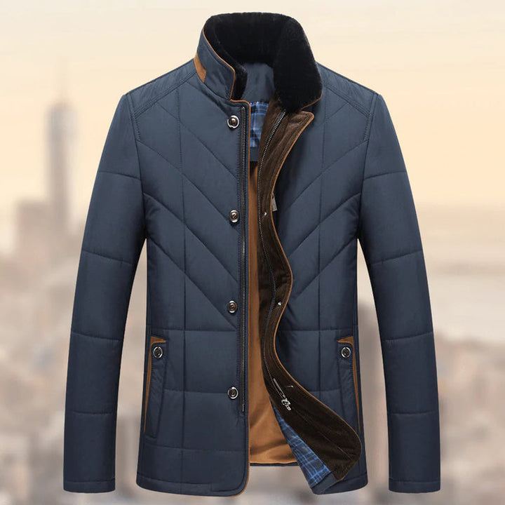 Warm Winter Jacket with Buttons for Men