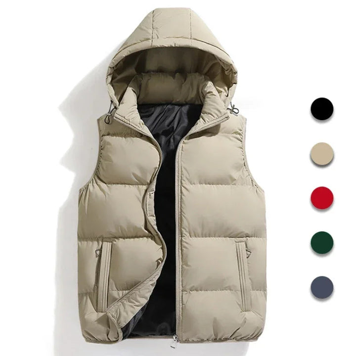 Puffer Vest with Hood for Men
