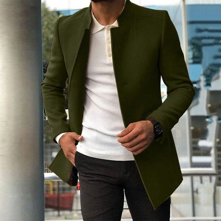 Elegant Stand Collar Jacket for Men