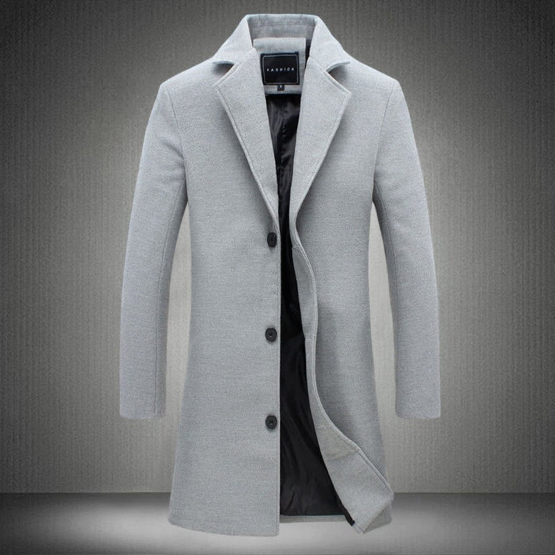 Classic Stand-Collar Coat for Men