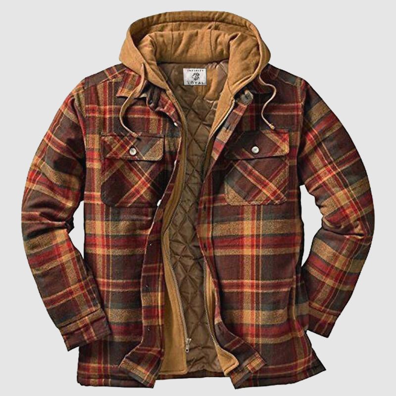 Padded Plaid Jacket for Men