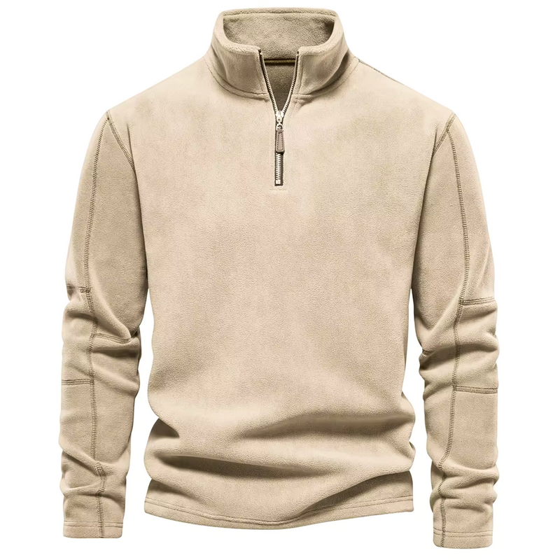 Warm Fleece Quarter-Zip Pullover for Men
