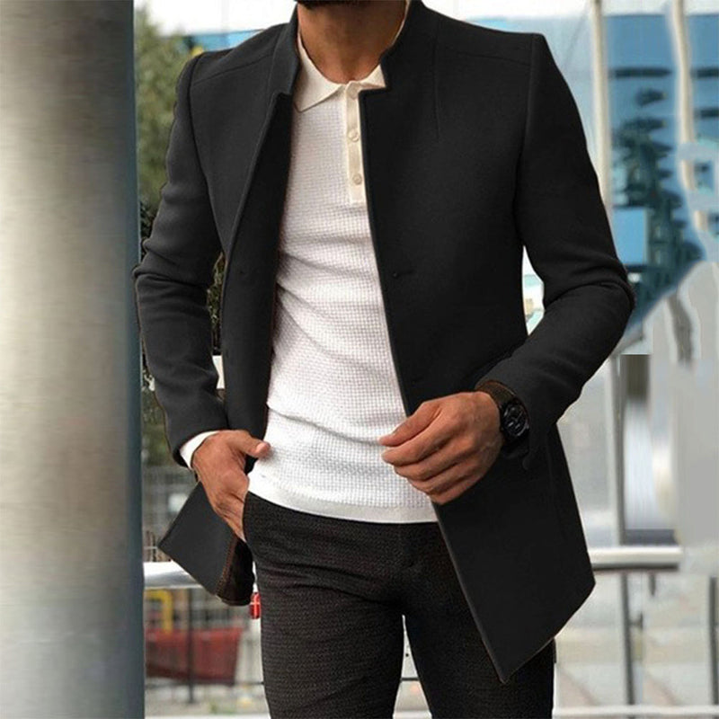 Elegant Stand Collar Jacket for Men