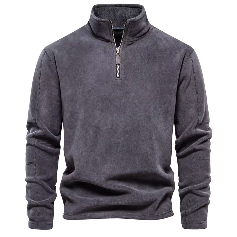 Warm Fleece Quarter-Zip Pullover for Men