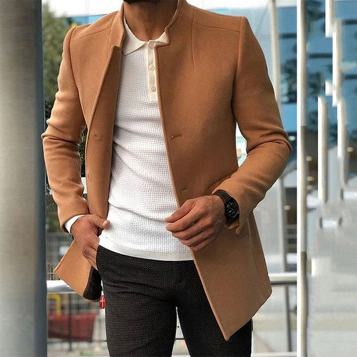 Elegant Stand Collar Jacket for Men