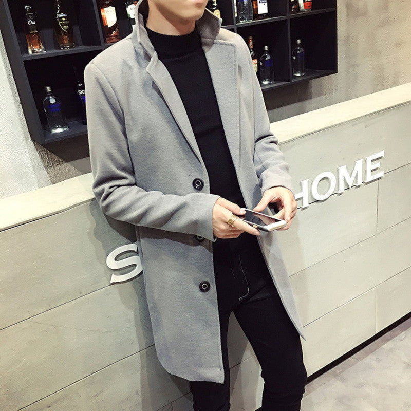 Classic Stand-Collar Coat for Men