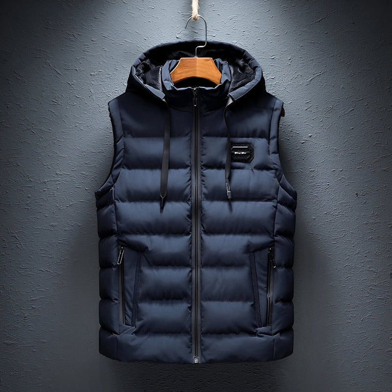 Lined Vest with Hood for Men