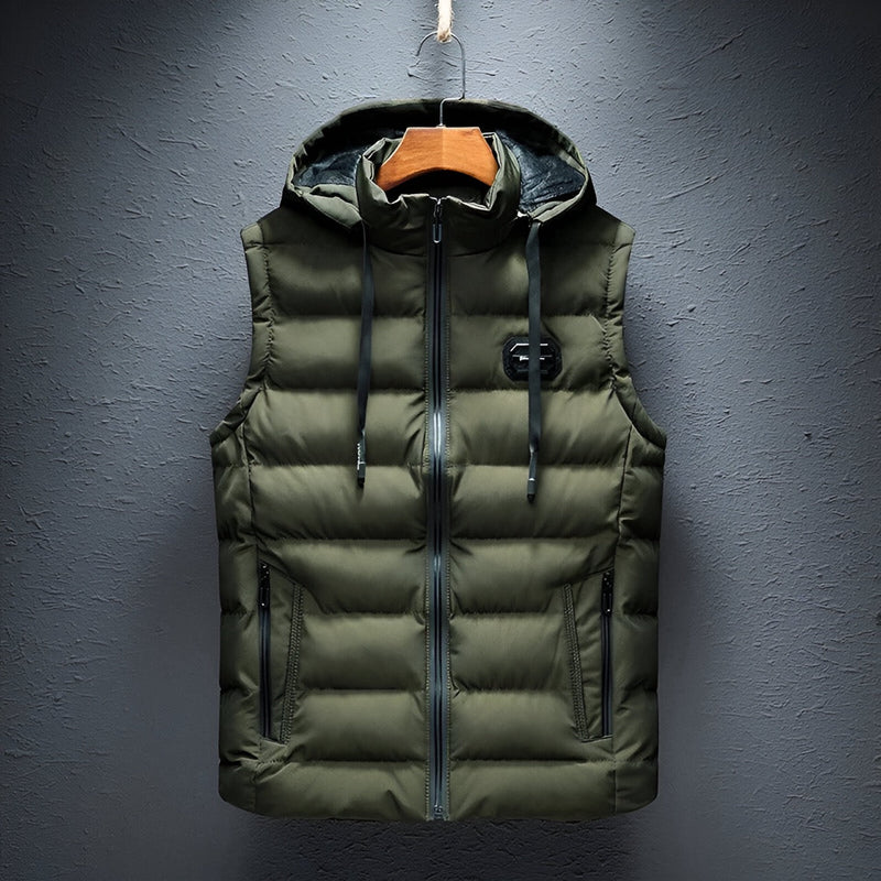 Lined Vest with Hood for Men