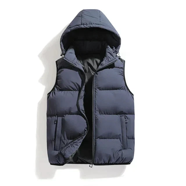Puffer Vest with Hood for Men