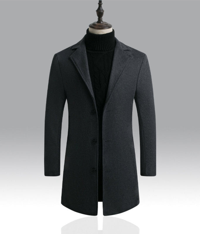 Classic Stand-Collar Coat for Men