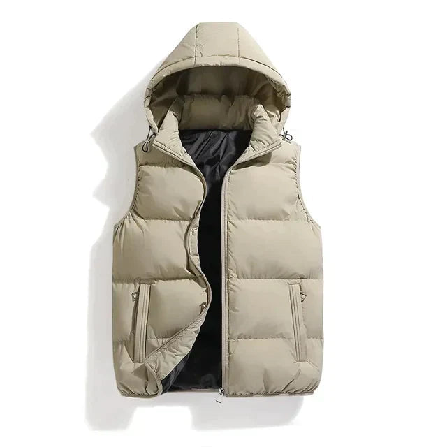Puffer Vest with Hood for Men