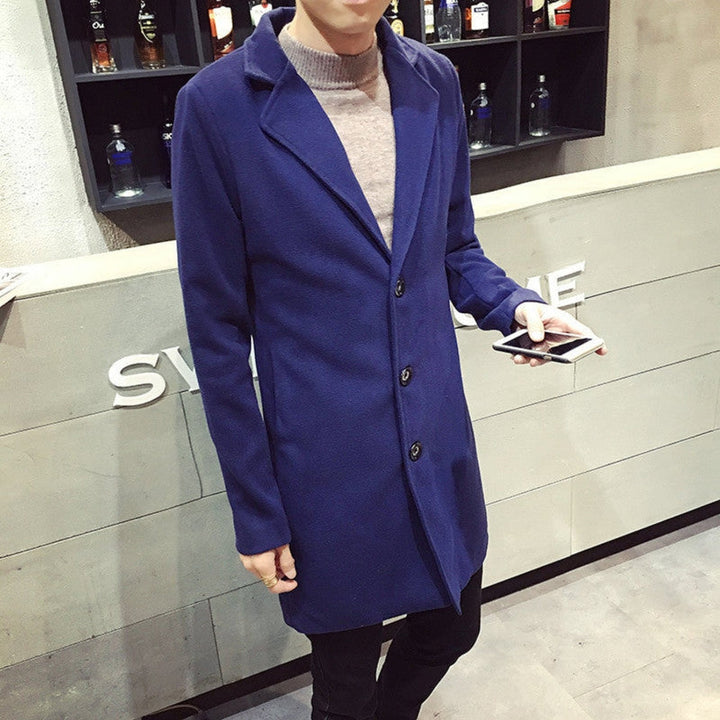 Classic Stand-Collar Coat for Men